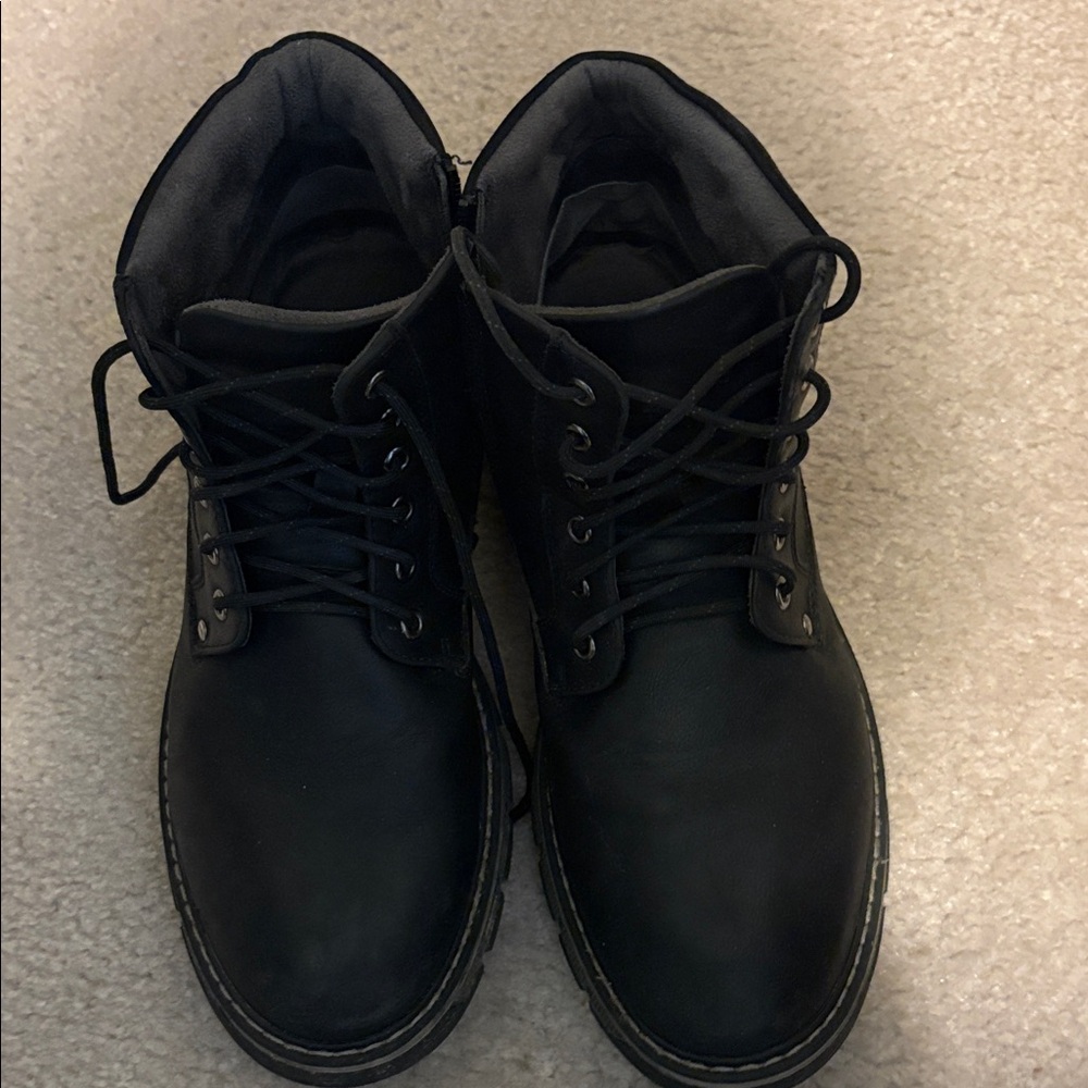 Men's Black Lace-Up Boots